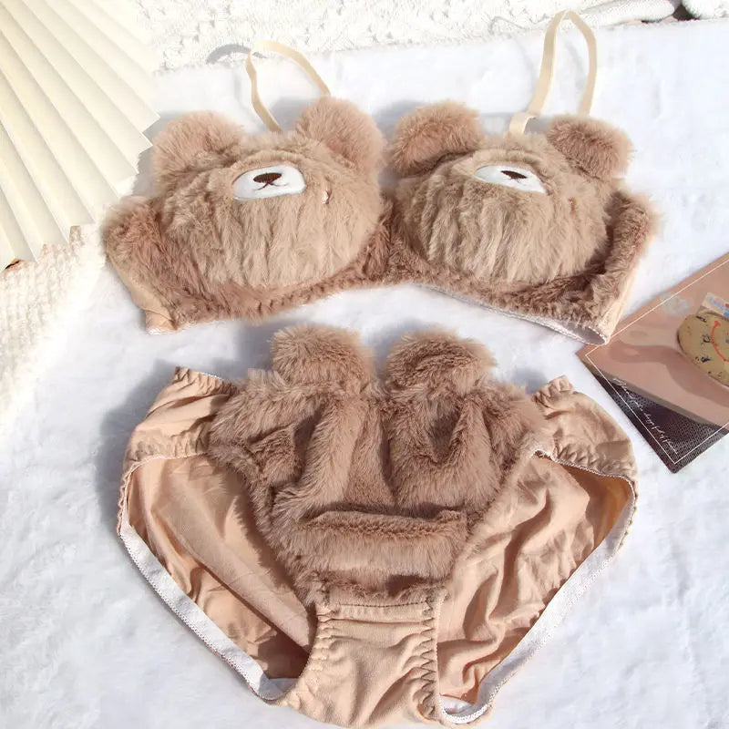 Plush Bra Lingerie Set